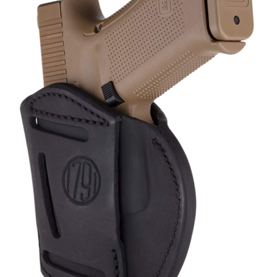 1791 Gunleather 4WH5SBLR 4-Way  IWB/OWB 05 Stealth Black Leather Belt Clip Fits S&W M&P/Springfield XD/Glock 17/HK VP9