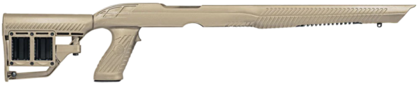 ADAPTIVE TACTICAL 1081039E Tac-Hammer RM4 FDE Synthetic, Adjustable Stock with Magazine Compartments, Removable Barrel Inserts, Stowaway Accessory Rail, Fits Ruger 10/22 (Most Barrel Contours)