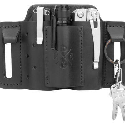 1791 Gunleather MNESMFBLKA EDC Mini Easy Slide OWB Black Leather Belt Slide Ambidextrous