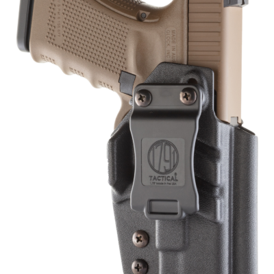 1791 Gunleather TACIWBGLOCKBLKR Tactical Kydex  IWB Black Kydex Belt Clip Compatible w/Glock Right Hand