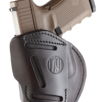 1791 Gunleather 4WH5SBRR 4-Way  IWB/OWB 05 Signature Brown Leather Belt Clip Fits S&W M&P/Springfield XD/Glock 17/HK VP9