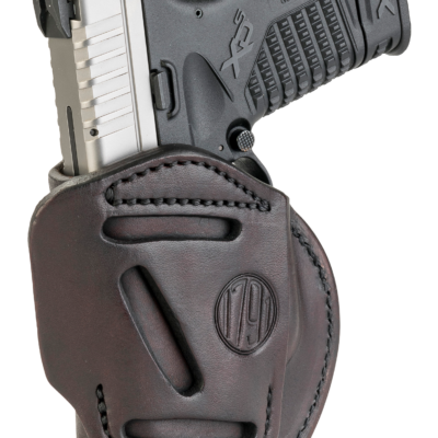 1791 Gunleather 4WH4SBRR 4-Way  IWB/OWB Size 04 Signature Brown Leather Belt Clip Compatible w/Glock 26/S&W M&P Shield/Springfield XD/XDS Right Hand