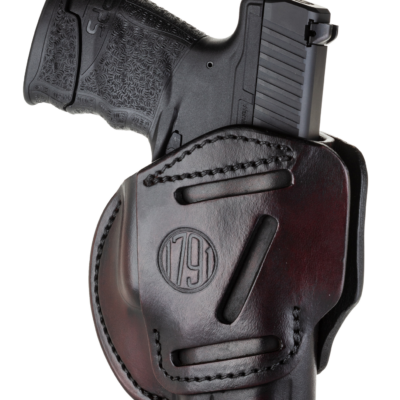 1791 Gunleather 3WH3SBRA 3-Way  IWB/OWB Size 03 Signature Brown Leather Belt Loop Compatible w/ Glock 26 Compatible w/ Ruger LC9 Compatible w/ S&W M&P Shield Ambidextrous Hand