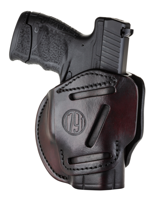 1791 Gunleather 3WH3SBRA 3-Way  IWB/OWB Size 03 Signature Brown Leather Belt Loop Compatible w/ Glock 26 Compatible w/ Ruger LC9 Compatible w/ S&W M&P Shield Ambidextrous Hand