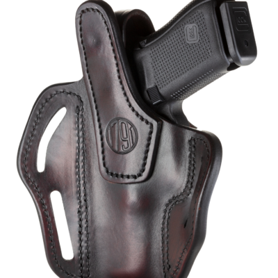 1791 Gunleather BHX3SBRR BHX  OWB Size 03 Signature Brown Leather Belt Slide Compatible w/Glock 17/S&W M&P Shield/Sig P228 Right Hand