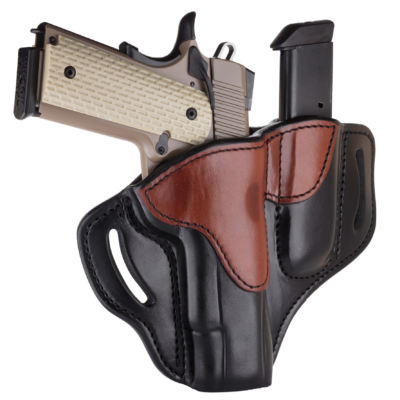 1791 Gunleather BH1M1BLBR BH1M1 Combo OWB 01 Black/Brown Leather Belt Slide Fits 4-5" 1911