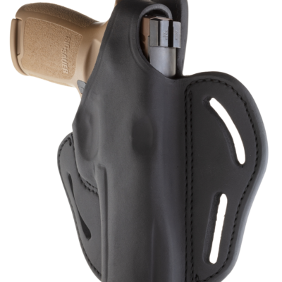 1791 Gunleather BHX5SBLR BHX  OWB 05 Stealth Black Leather Belt Slide Fits Sig P320/Ruger Security-9