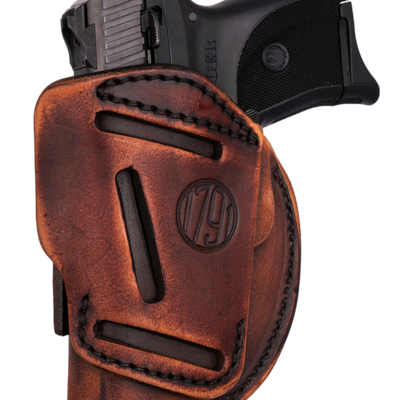 1791 Gunleather 4WH1VTGR 4-Way  IWB/OWB Size 01 Vintage Leather Belt Clip Fits 1911 3-4" Right Hand