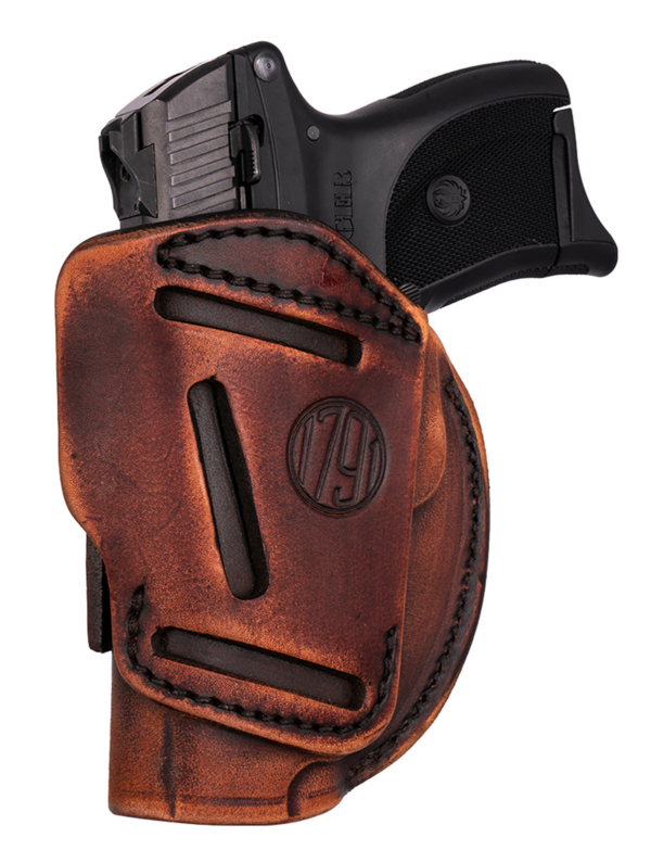 1791 Gunleather 4WH1VTGR 4-Way  IWB/OWB Size 01 Vintage Leather Belt Clip Fits 1911 3-4" Right Hand