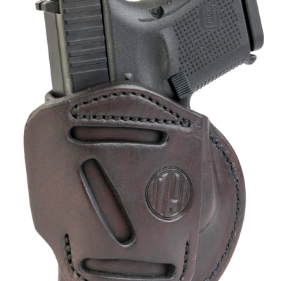 1791 Gunleather 4WH3SBRR 4-Way  IWB/OWB Size 03 Signature Brown Leather Belt Clip Compatible w/Glock 26/Ruger LC9/S&W M&P Shield/2.0 9/40 Right Hand