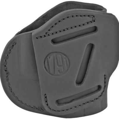 1791 Gunleather 4WH4SBLL 4-Way  IWB/OWB Size 04 Stealth Black Leather Belt Clip Compatible w/Glock 26/Springfield XD/XDS/S&W M&P Shield Plus Left Hand