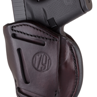 1791 Gunleather 4WH1SBRR 4-Way  IWB/OWB 01 Signature Brown Leather Belt Clip Fits 3-4" Barrel 1911 Right Hand