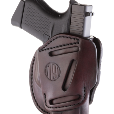 1791 Gunleather 3WH2SBRA 3-Way  IWB/OWB Size 02 Signature Brown Leather Belt Loop Compatible w/ Ruger LCP Compatible w/ Glock 42 Compatible w/ S&W Bodyguard Ambidextrous Hand