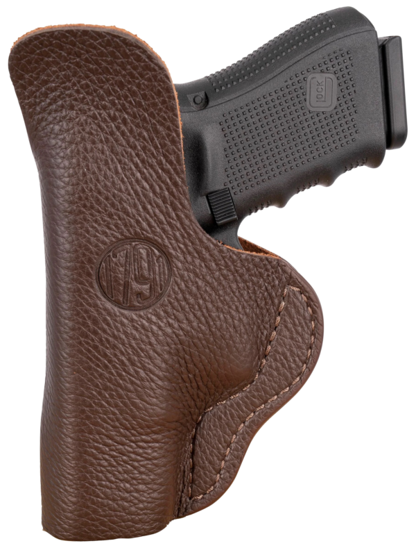 1791 Gunleather FCD4BRWL Fair Chase  IWB Size 04 Brown Leather Deer Hide Belt Clip Fits Glock 17/19 Left Hand