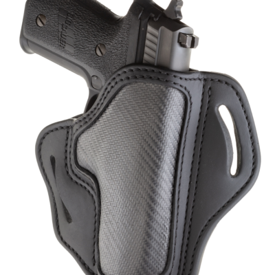 1791 Gunleather CFBH23SBLR BH2.3  OWB Size 2.3 Stealth Black Carbon Fiber/Leather Belt Slide Compatible w/ Glock 17 Compatible w/ Sig P226 Compatible w/ HK VP9 Right Hand