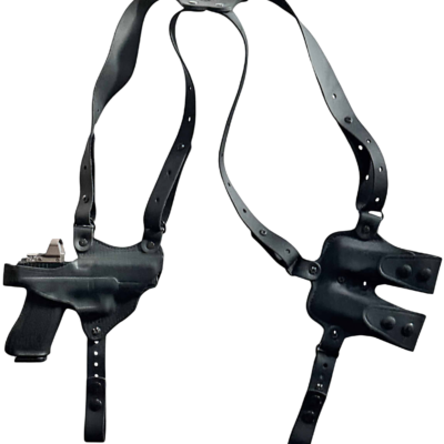 1791 Gunleather NSS1SBLVR  Optic Ready Shoulder Vertical Black Fits 1911 Right Hand