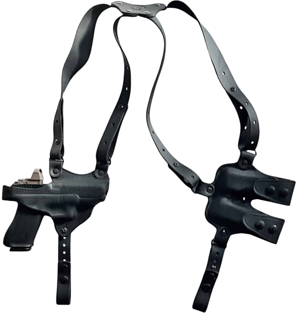 1791 Gunleather NSS1SBLVR  Optic Ready Shoulder Vertical Black Fits 1911 Right Hand