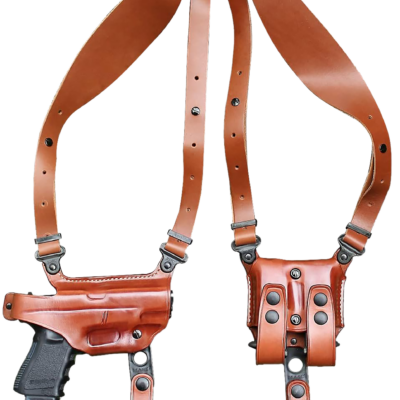 1791 Gunleather NSS2.4CBRHR  Optic Ready Shoulder Horizontal Brown Fits Sig P320 Right Hand